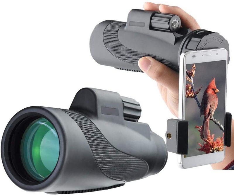 High Power 12x50 Monocular Telescope with Phone Adapter with FMC