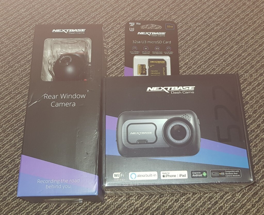 New Nextbase 522GW Dash Cam With Rear Camera And SD Card In Bagshot