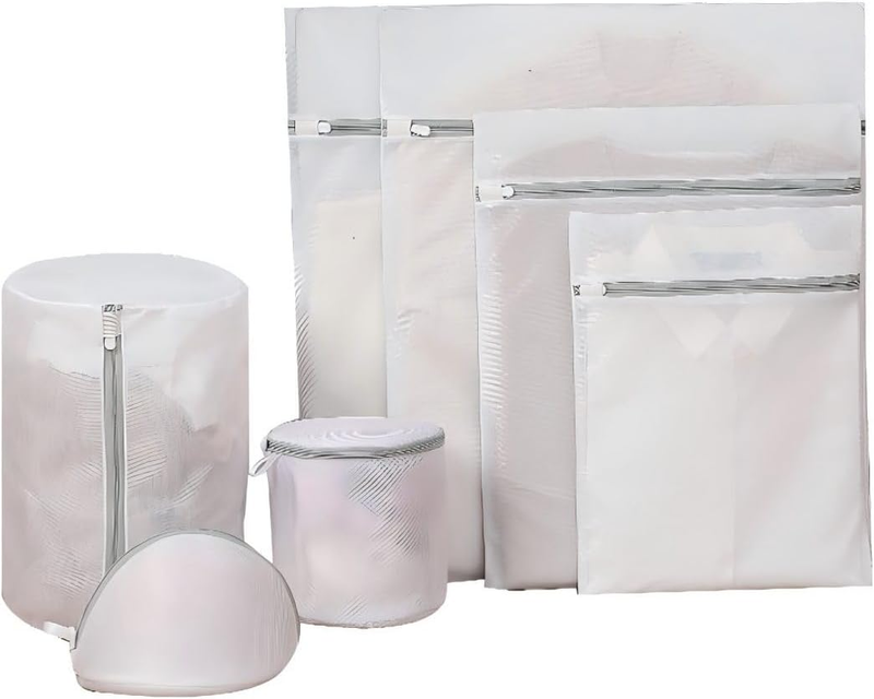 7-Pack Laundry Bags for Delicates, Fine Mesh Wash Bags with Zipper (S/M/L/XL + r