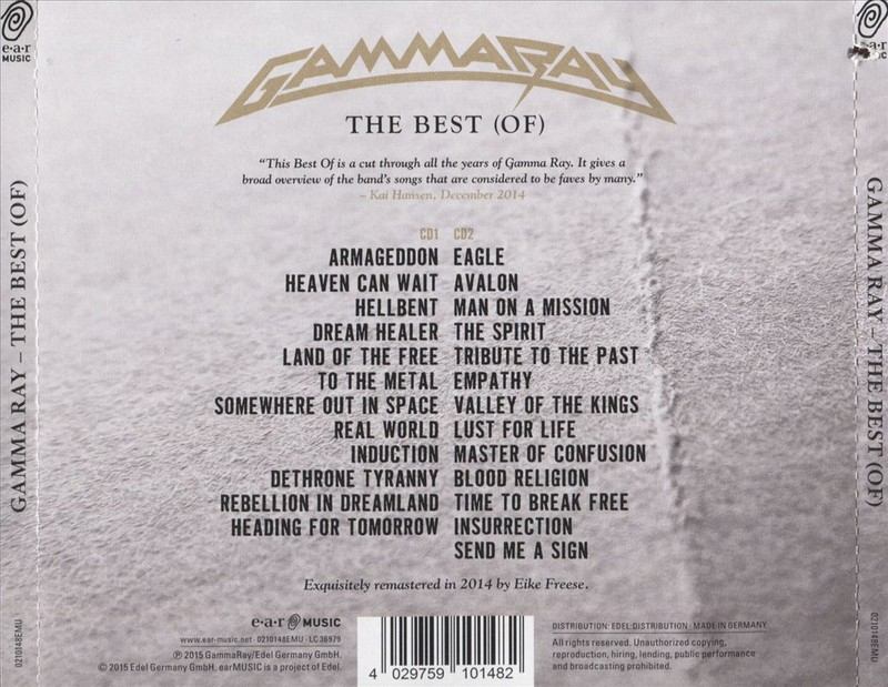 GAMMA RAY BEST (OF) NEW CD