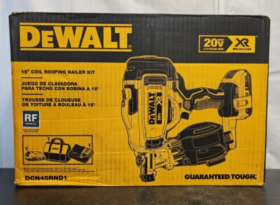DEWALT 20V MAX 15° LITHIUM CORDLESS ROOFING NAILER KIT DCN45RND1