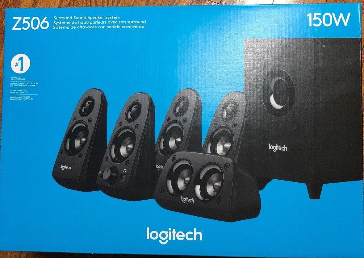 Logitech Z506 Surround Sound Home Theater Speaker System 6 Piece