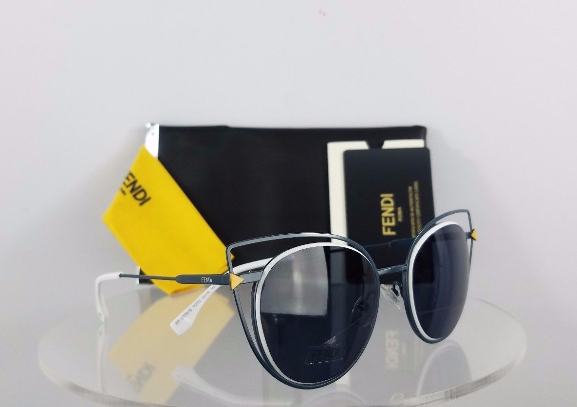 Pre-owned Fendi Brand Authentic  Ff 0176/s Sunglasses Tlp72 Blue White Frame 53mm