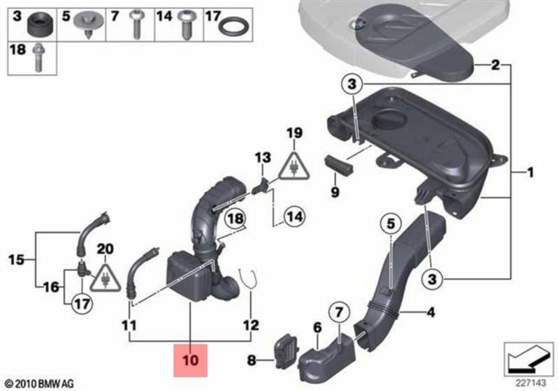 Genuine BMW F07 F07N F10 Intake Silencer Filtered Air Pipe