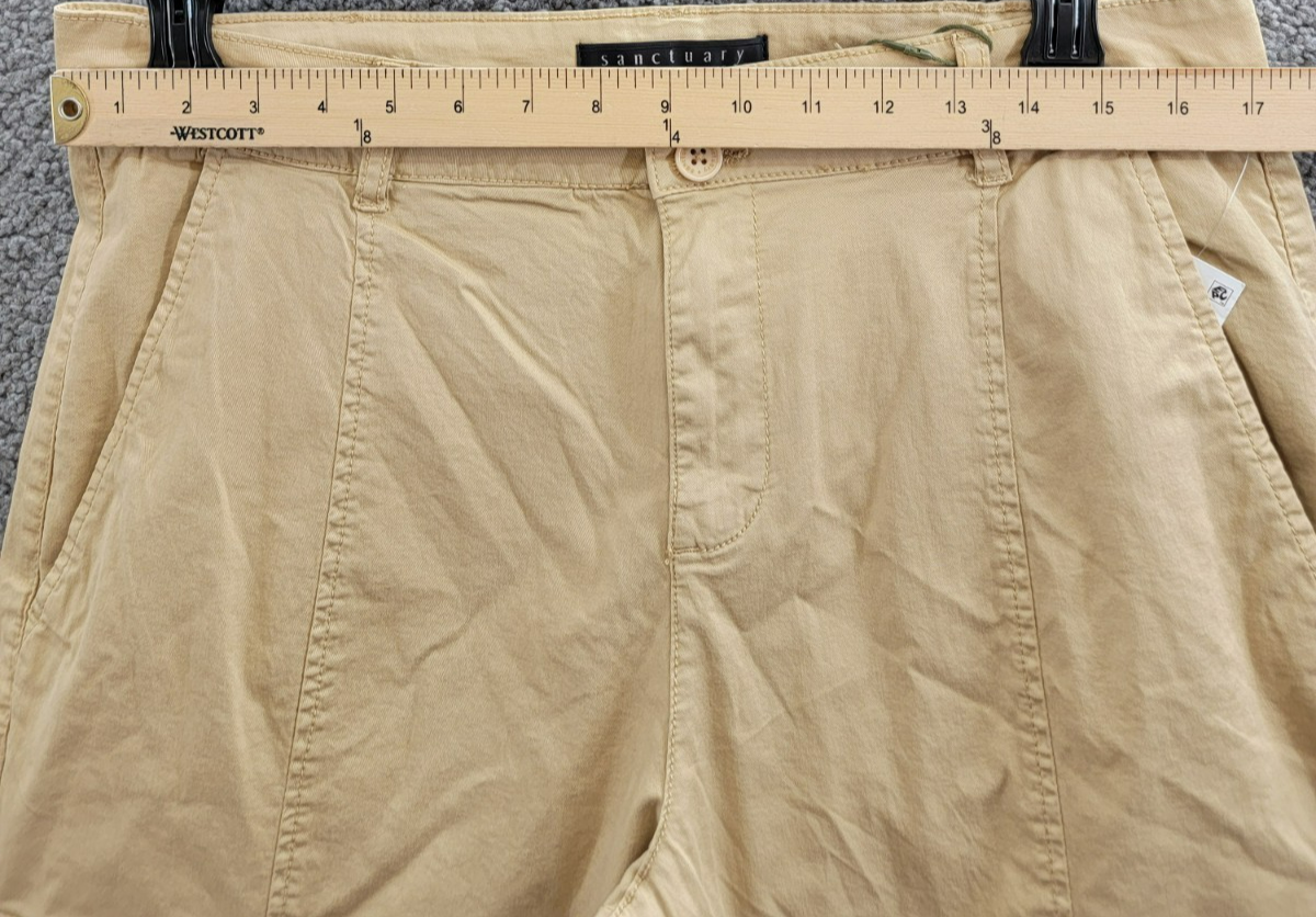 Sanctuary Rebel Cargo Pants Women's 32 True Khaki Tapered Leg Button Zip Closure - Picture 5 of 17