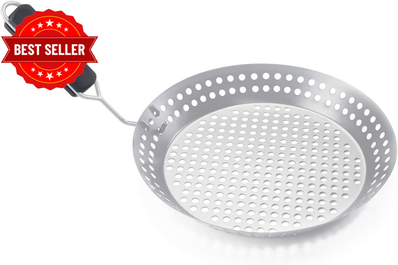 Grill Skillet with Removable Handle, Stainless Steel