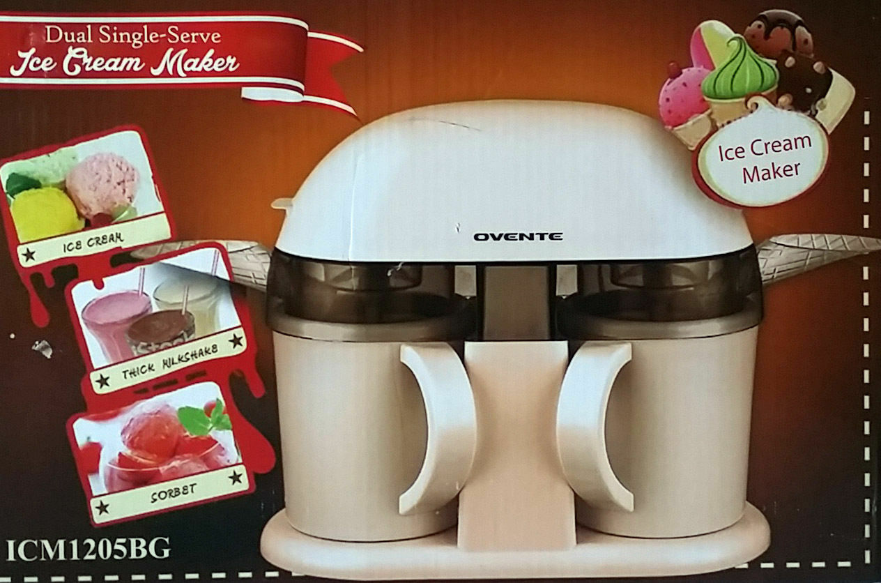 OVENTE Dual Single-Serve Ice Cream Maker Model ICM1205 - New, No Box (EMH13)