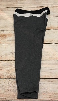 One Tooth Womens S Capri Wide Leg Leggings Black White Gray Pull On Mid Rise