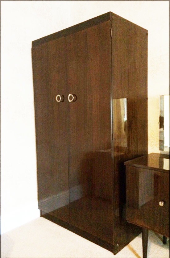 1960's Schreiber Bedroom Furniture men's wardrobe, double wardrobe