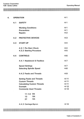 TUR-560M, 630M, 630A Polamco, Toolmex, FAT Metal Lathe Operator's Manual 1283