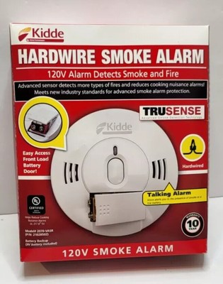Hardwire Smoke Kidde Talking Alarm 120V Alarm Detects Smoke & Fire Protection