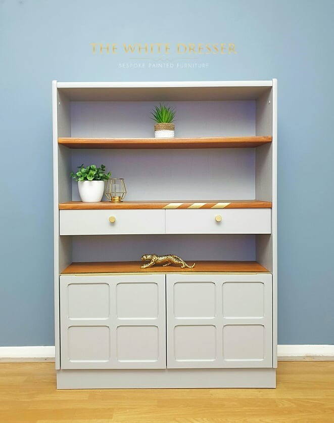 Mid century Nathan display MCM lounge / hallway teak unit