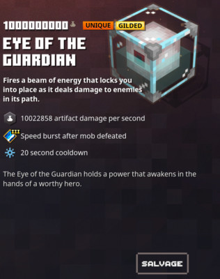 Minecraft Dungeons - Eye Of The Guardian Unique Gilded (Xbox)(PS4)(Switch)(PC)