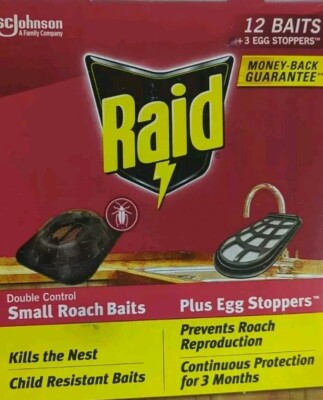 RAID~Double Control 12 Small Roach Baits + 3 Egg Stoppers