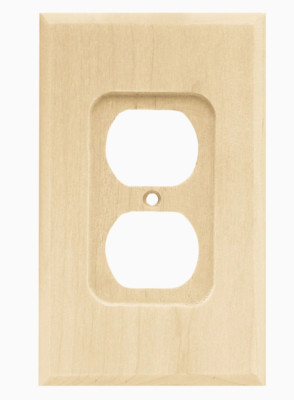 64666 Brainerd Wood Square 1-Gang Light Wood Single Duplex Wall Plate 20713
