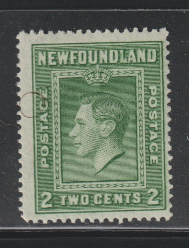 Newfoundland WWII 1941 2c Green KGVI Scott 253  MNH bwcol 107