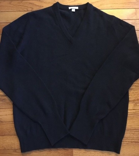 Ballantyne Cashmere V Neck Sweater Pullover Horse Racing Black Vtg