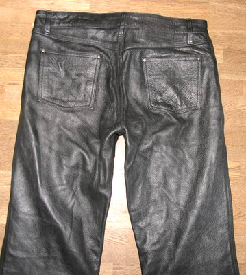 '' HELD '' Herren- LEDERJEANS / Biker- Lederhose in schwarz Gr. 50 ca. W33'' /L36''