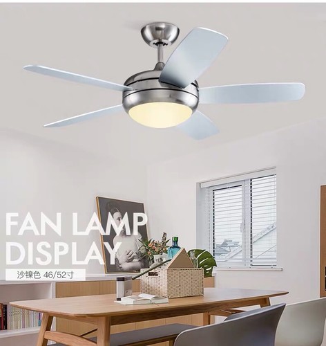 52 Silver Ceiling Fan Light Led Chandeliers Pendant Lamp Fixtures