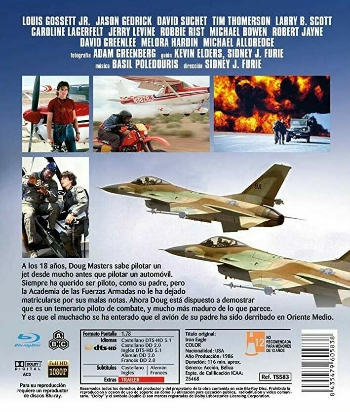 IRON EAGLE 1-3 Three Movie Bundle Blu-Ray NEW (Spanish Package/English Audio)