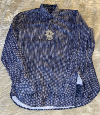 New Visconti Black Long Sleeve Shirt Mens Size M Retail 145.00 Style