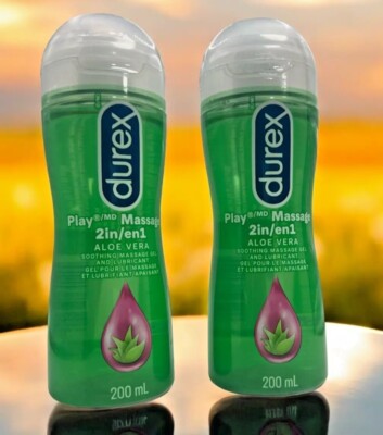 2 pack Durex Massage &Play Soothing Touch 2 in 1 Lubricant Aloe Vera 6.7oz each