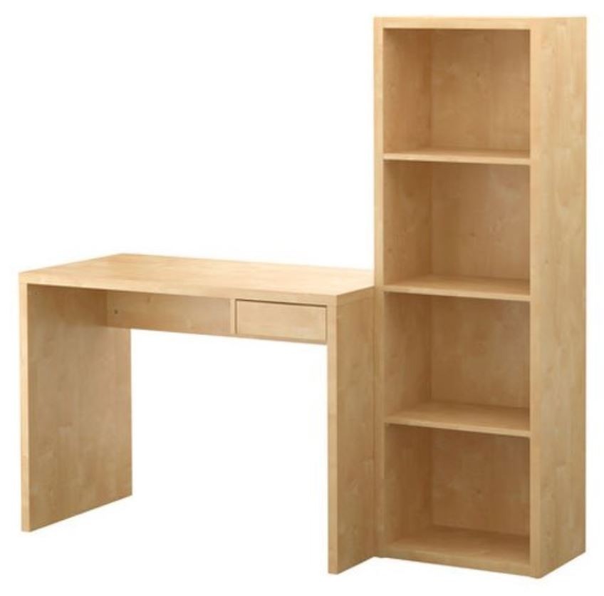 Ikea Lasse Computer Desk With Bookcase Birch Effect In Histon