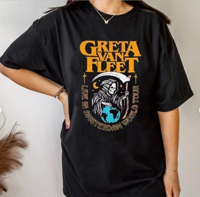 Greta Van Fleet T-Shirt Tour 2023 Black Unisex Gold Fans Retro S-3xl Dream Conce
