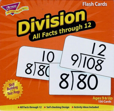 Division All Facts Through 12 Flash Cards in Box by Trend in Excellent Condition