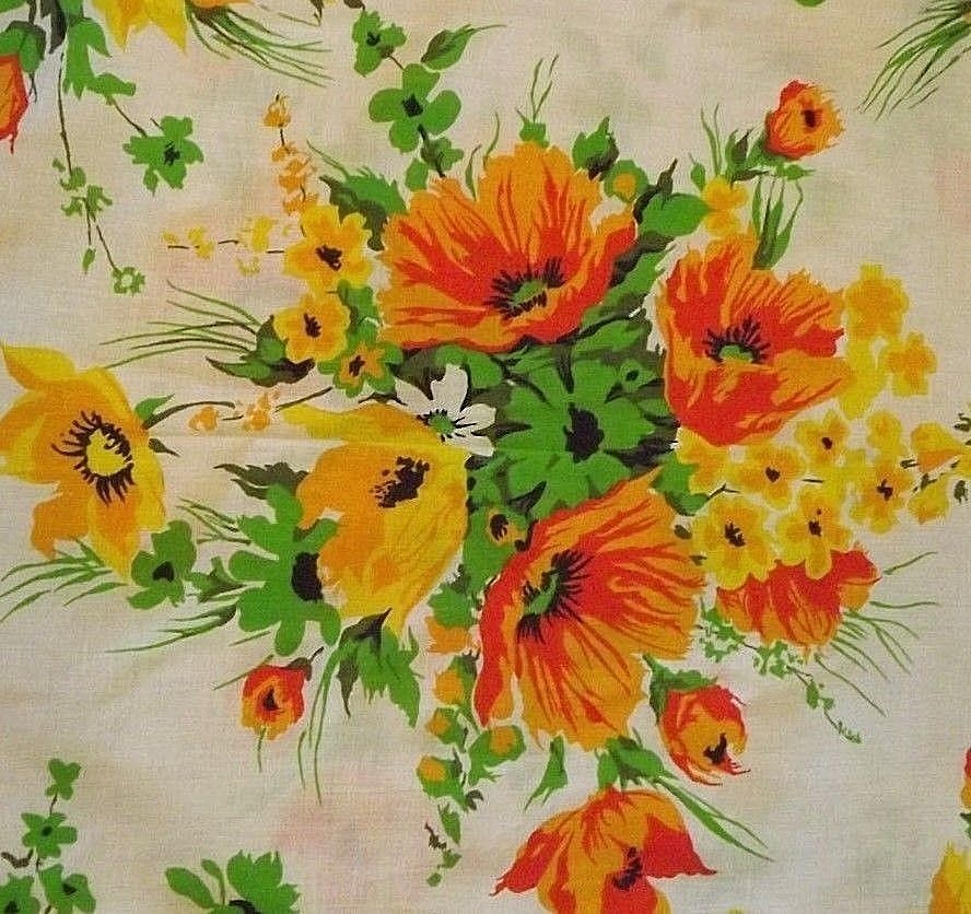 Vintage Daisy Floral Fabric 5 yds. 45