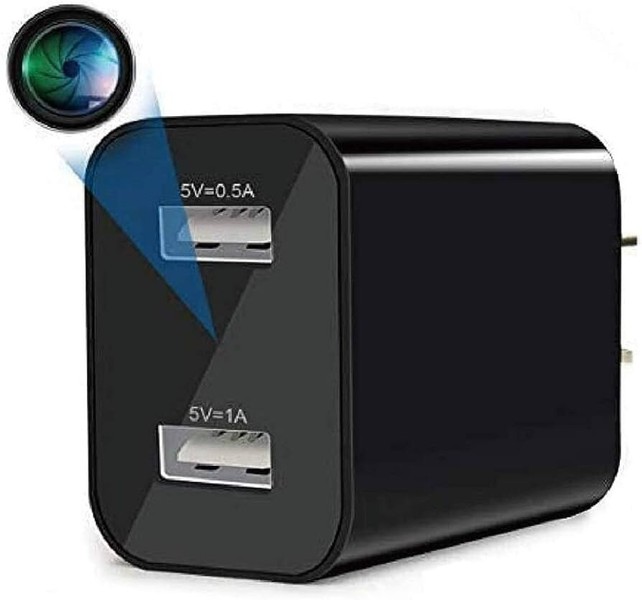 Dual-port USB wall charger adapter.