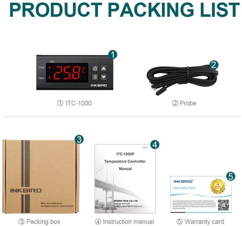 Inkbird Itc-1000 Temperaturregler Thermostat Regeltechnik Schrittschalter Relais