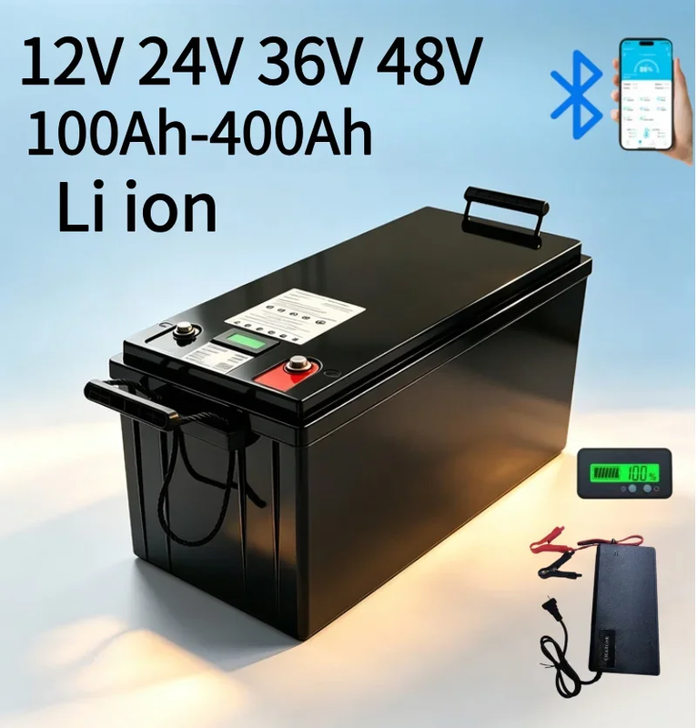 Bluetooth BMS Li-ion/LiFePO4 Battery Pack 12V 24V 36V 48V 100Ah-400Ah with APP,