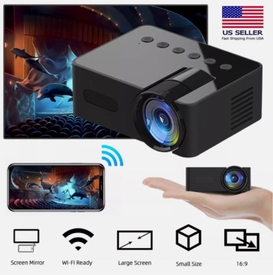 4K Mini Projector Portable LCD 1080P HD WiFi  Home Cinema Phone Projection