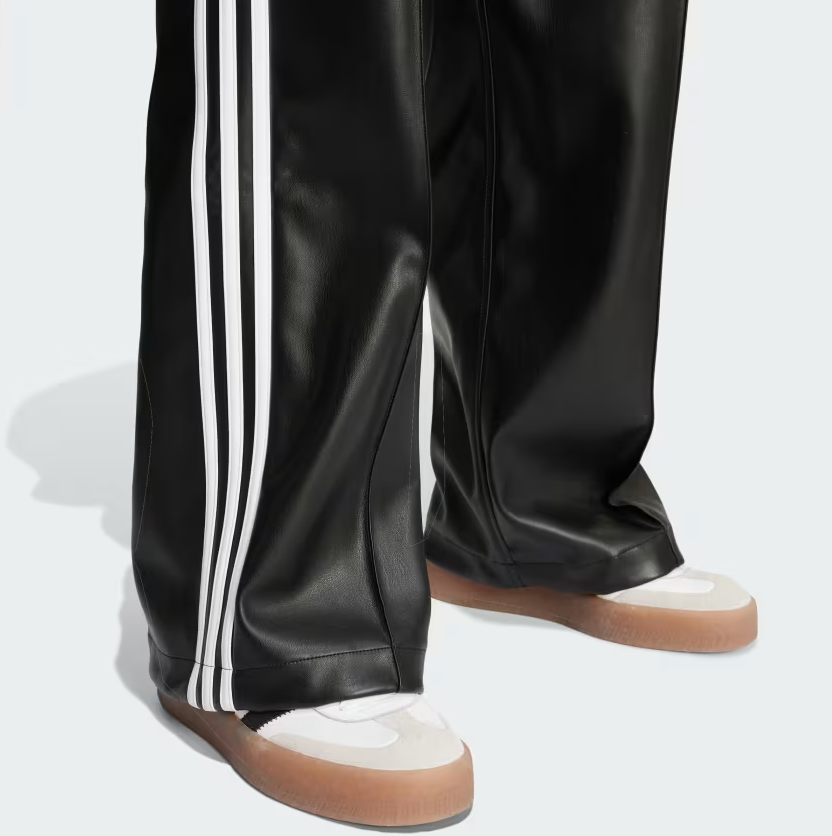 Pre-owned Adidas Originals Adidas X Originals Firebird Pleather Pants For Women ( Iy7245) In Black