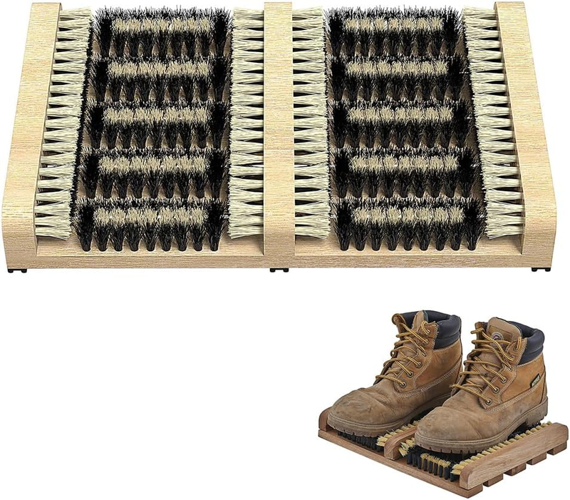 Boot Scraper - Floor Mount Shoe Cleaner Brush, Outdoor Shoe Scrubber Cleaner Bru