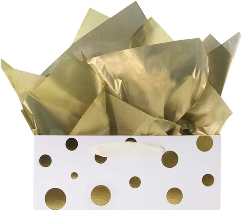 60 Sheets Metallic Gold Foil Gift Tissue Paper Bulk Large 20X26 Inch Recyclable