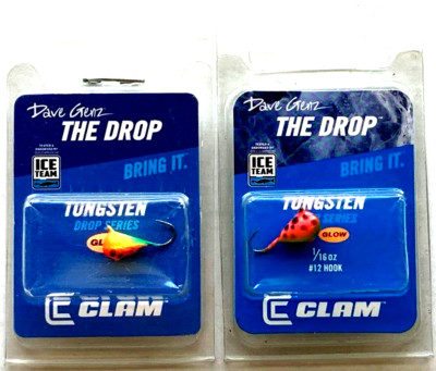 CLAM The Drop Tungsten Jig Chart Spot Back Spot Belly Pink Glow 1/16oz #12 Hook
