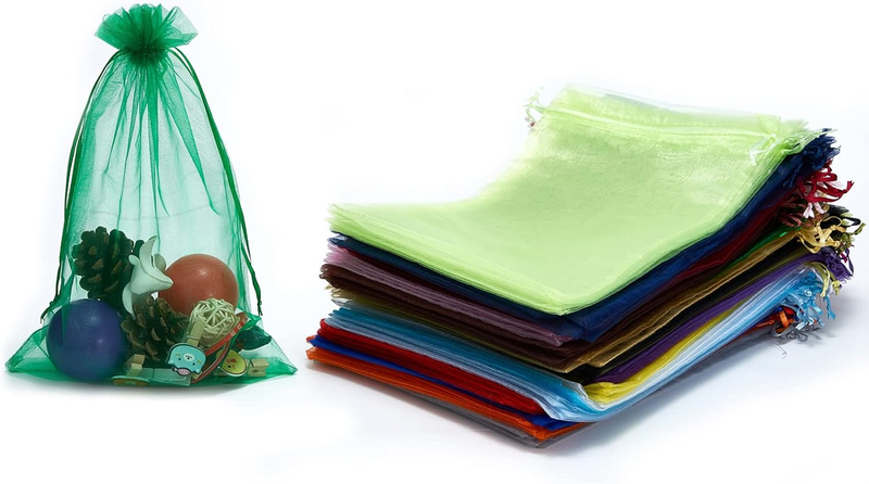 25 Pcs 8X12 Inches Drawstring Organza Bags Wedding Party Favor...