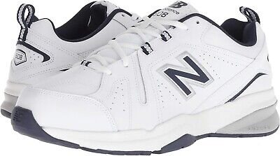 New Balance Men's 608 V5 Casual Comfort Cross Trainer, White/Navy, 12 US XWIDE
