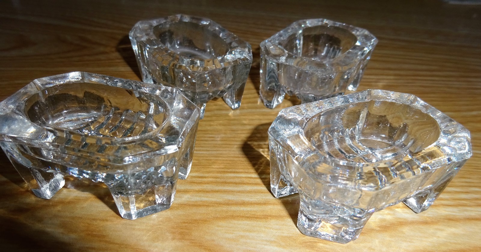 Lot of 4 vintage  salt cellars, 2