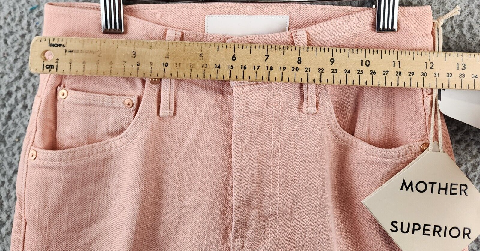 Mother the Insider Hover High Rise Straight Jeans Women's 24 Peach Parfait Solid - Picture 7 of 15