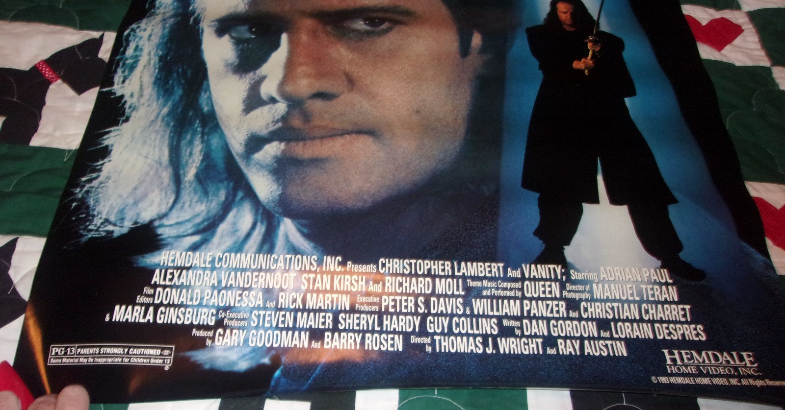 Highlander the Gathering original movie rental poster 1993 Horror Halloween