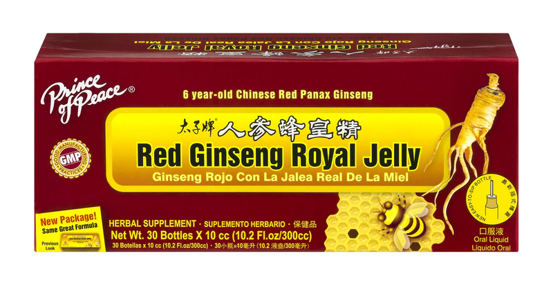 Prince of Peace Red Ginseng Royal Jelly Herbal Supplement 30 Vials Pack