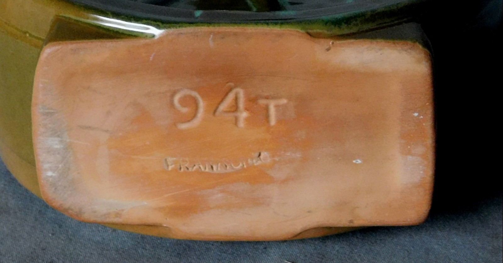 Vintage Frankoma Pottery Wagon Wheel Water Pitcher Prairie Green Plainsman