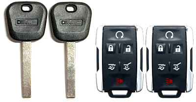 2 GMC 2014-2019 B119 Transponder key + 6B Remote Fob M3N-32337100 A+++