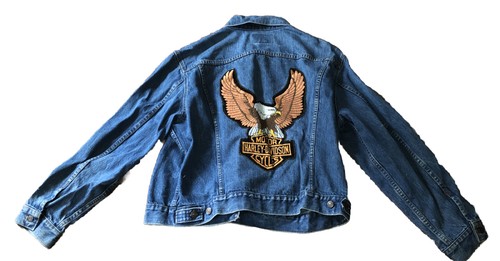 【希少】Harley Davidson ライダースジャケット BLUE Men's Harley-Davidson Start Your Engines Leather Racing