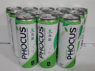 12 Cans Phocus Crisp Apple Caffeinated Energy Drink Sparkling Water 11.5 fl oz