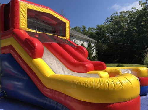 Ninja Jump Double Lane Indlatable Wet Dry Slide / Commercial Bounce house
