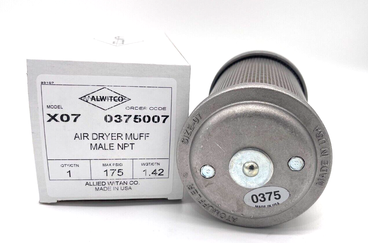 ALWITCO X07, 0375007, 0375P007, MUFFLER, 3/4'' MNPT, 175 PSI